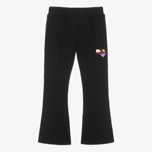 Off-White-Girls Black Cotton Flared Joggers | Childrensalon Outlet