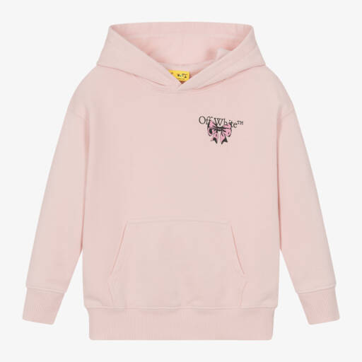 Off-White-هودي قطن لون زهري للبنات | Childrensalon Outlet