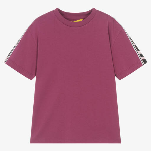 Off-White-Girls Purple Cotton T-Shirt | Childrensalon Outlet