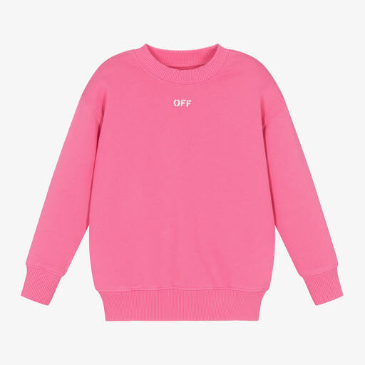 Off-White-Pink Cotton Sweatshirt | Childrensalon Outlet
