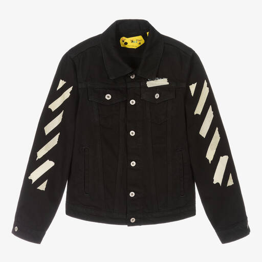 Off-White-Schwarze Teen Jeansjacke für Jungen | Childrensalon Outlet