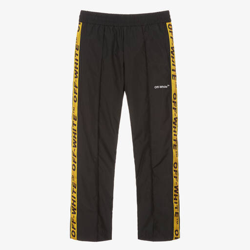 Off-White-Teen Boys Black Industrial Logo Trousers | Childrensalon Outlet