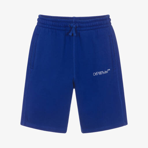 Off-White-Short bleu en coton ado garçon | Childrensalon Outlet