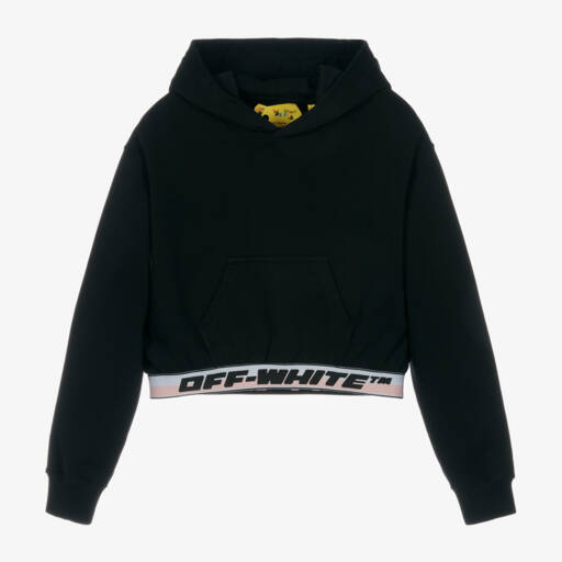 Off-White-Teen Girls Black Industrial Logo Hoodie | Childrensalon Outlet