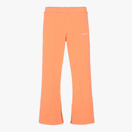 Off-White-Кораллово-оранжевые брюки-клеш | Childrensalon Outlet