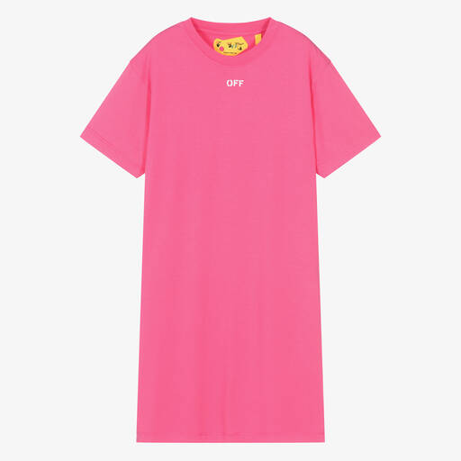 Off-White-Розовое платье-футболка для девочек-подростков | Childrensalon Outlet