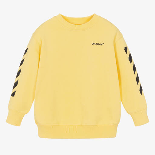 Off-White-Yellow Arrows & Diagonals Sweatshirt | Childrensalon Outlet