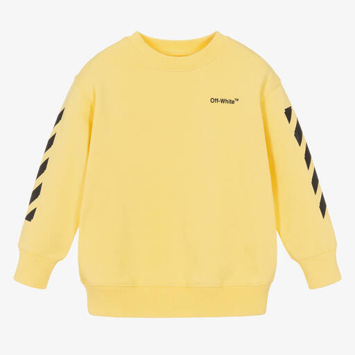 Off-White-Sweat jaune flèches et diagonales | Childrensalon Outlet