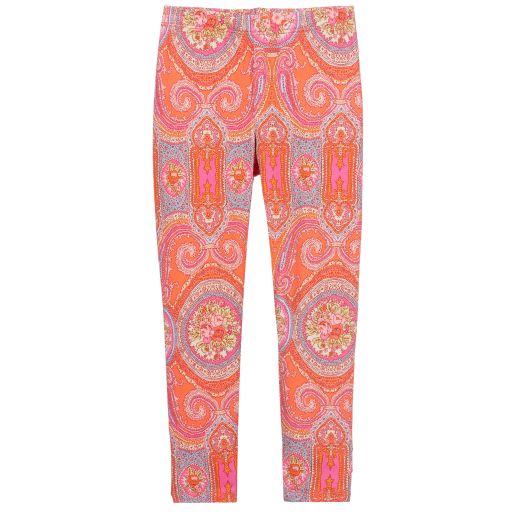 Oilily-Coral Pink Viscose Leggings | Childrensalon Outlet