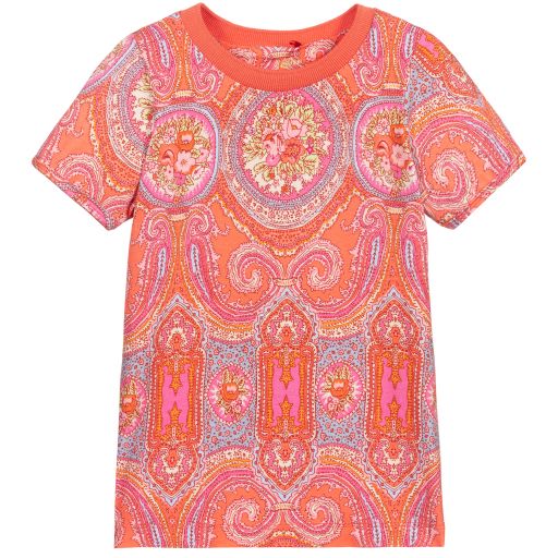 Oilily-Coral Pink Viscose T-Shirt | Childrensalon Outlet