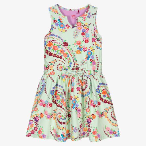 Oilily-Girls Green Floral Dress | Childrensalon Outlet