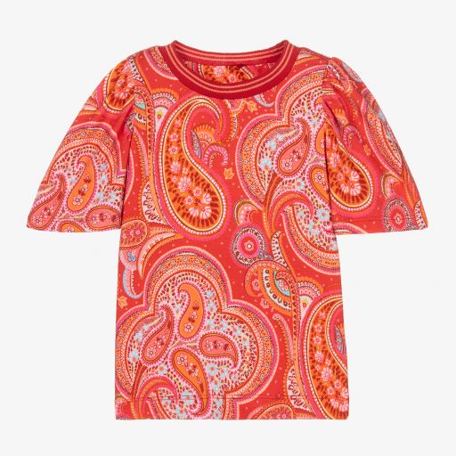 Oilily-Girls Orange Paisley T-Shirt | Childrensalon Outlet