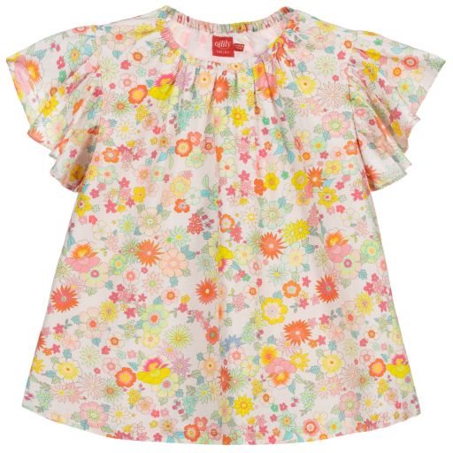 Oilily-Rosa geblümte Baumwollbluse | Childrensalon Outlet