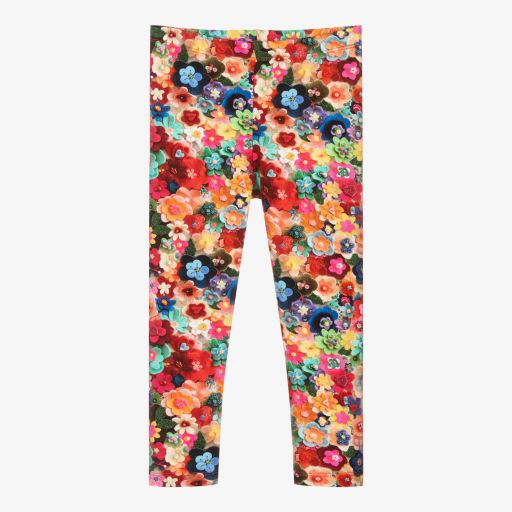 Oilily-Red & Blue Floral Leggings | Childrensalon Outlet