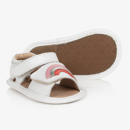 Old Soles-Baby Girls White Leather Sandals | Childrensalon Outlet