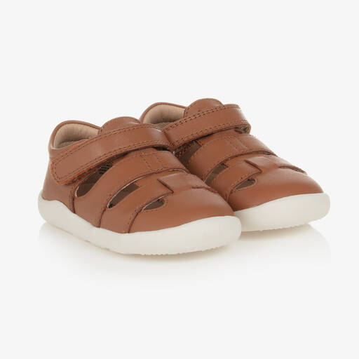 Old Soles-Boys Brown Leather First Walker Sandals | Childrensalon Outlet