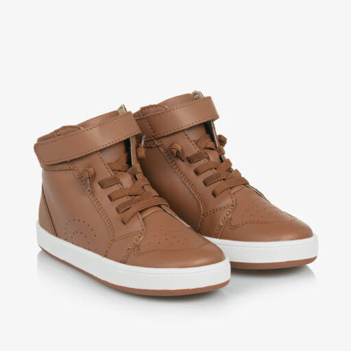 Old Soles-Boys Leather Tan High-Tops | Childrensalon Outlet