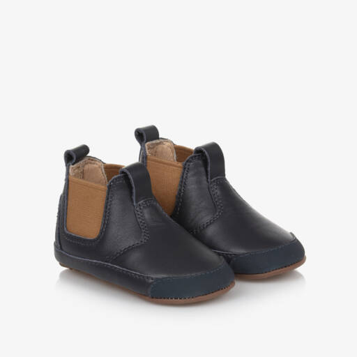 Old Soles-Boys Navy Leather Walker Boots | Childrensalon Outlet