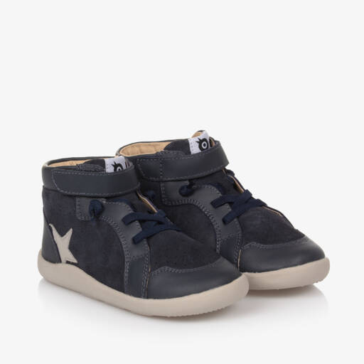 Old Soles-Boys Navy Suede High-Top Trainers | Childrensalon Outlet