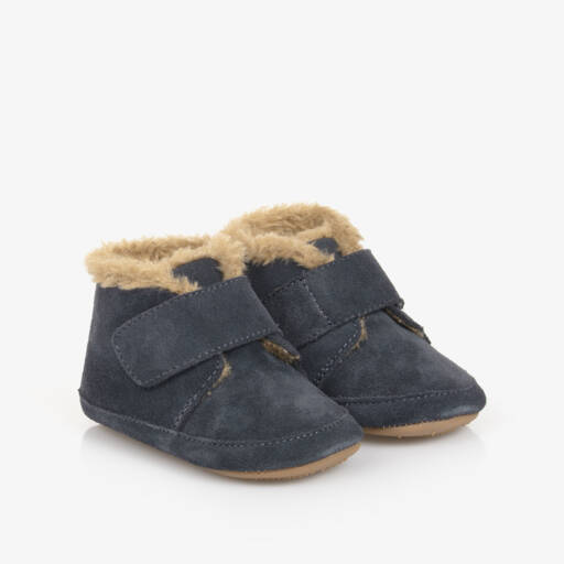 Old Soles-Boys Navy Suede Walker Shoes | Childrensalon Outlet