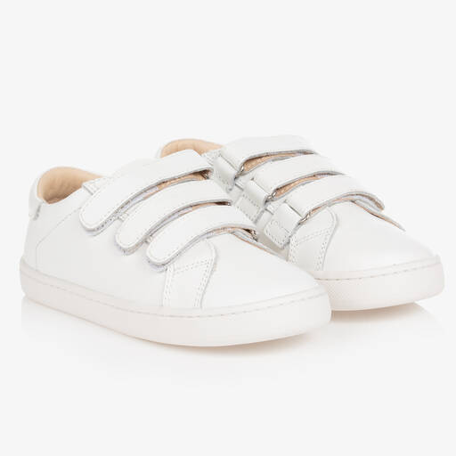 Old Soles-Boys White Leather Trainers  | Childrensalon Outlet