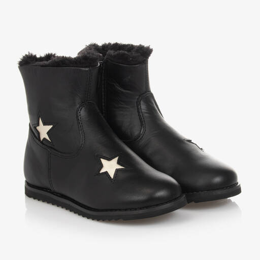 Old Soles-Schwarze Lederstiefeletten (M) | Childrensalon Outlet