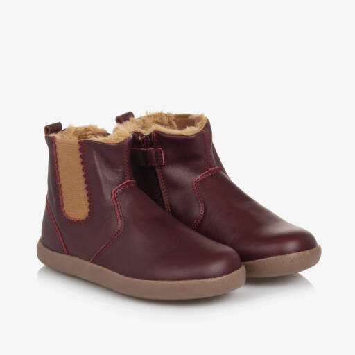 Old Soles-Girls Burgundy Leather Ankle Boots | Childrensalon Outlet