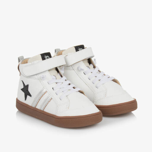Old Soles-Girls Ivory Leather High-Top Sneakers | Childrensalon Outlet