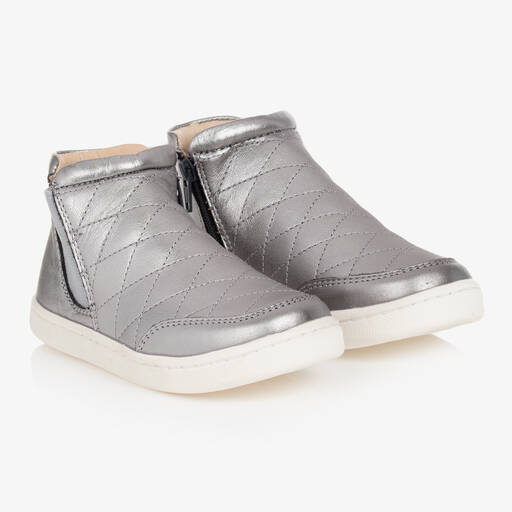 Old Soles-Girls Silver Leather Boots | Childrensalon Outlet