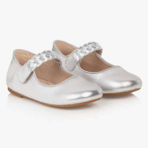 Old Soles-Girls Silver Leather Pumps | Childrensalon Outlet
