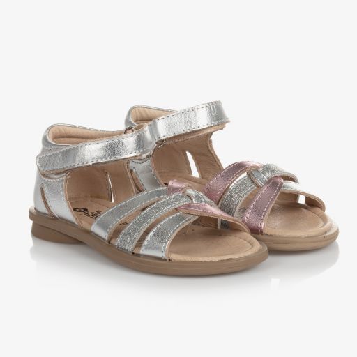 Old Soles-Girls Silver Leather Sandals | Childrensalon Outlet