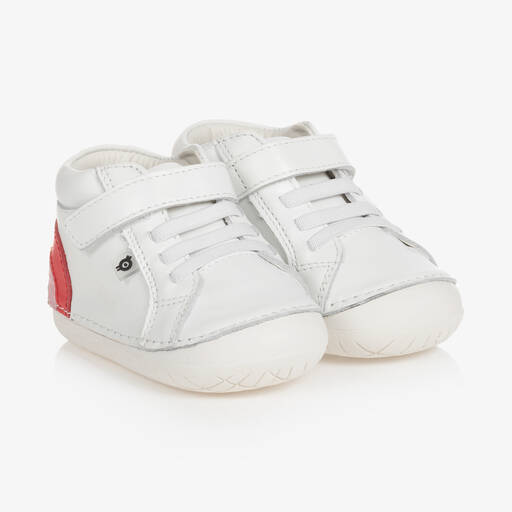 Old Soles-Girls White Leather High-Top Trainers | Childrensalon Outlet