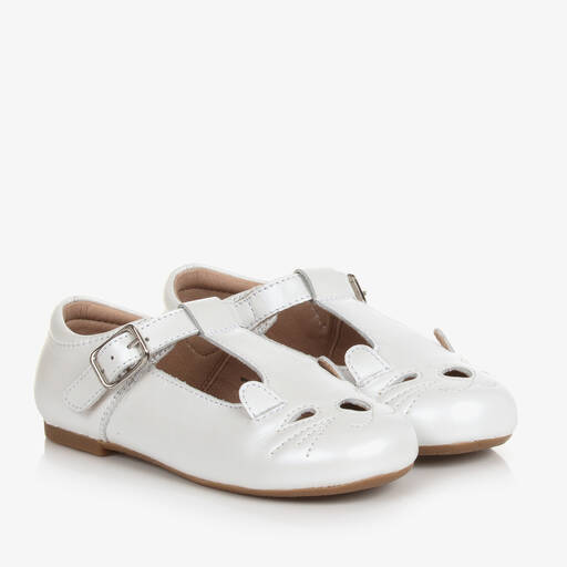 Old Soles-Girls White Leather Kitten Shoes | Childrensalon Outlet