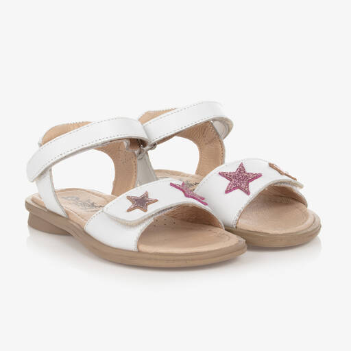 Old Soles-Girls White Leather Sandals | Childrensalon Outlet