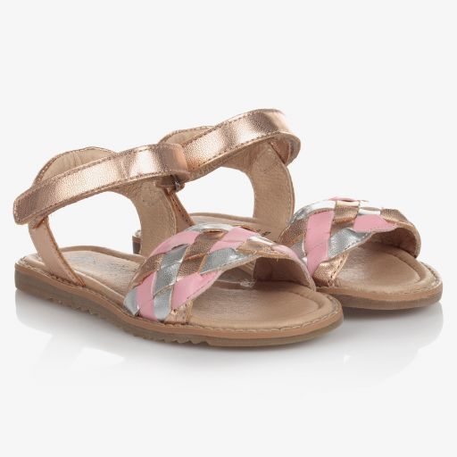 Old Soles-Rose Gold Leather Sandals | Childrensalon Outlet