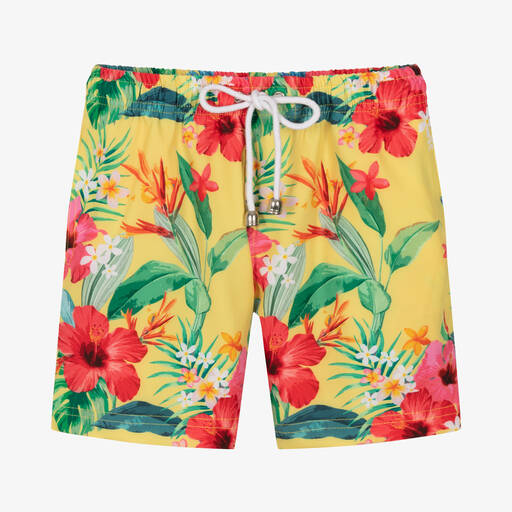 Olga Valentine-Boys Yellow Floral Swim Shorts (UPF50+) | Childrensalon Outlet