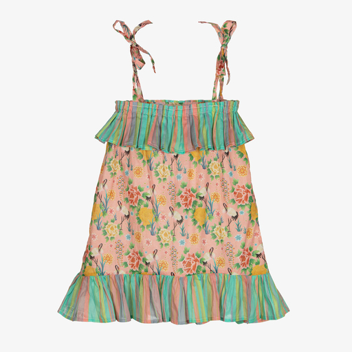 Olga Valentine-Pink Flowers Beach Dress | Childrensalon Outlet