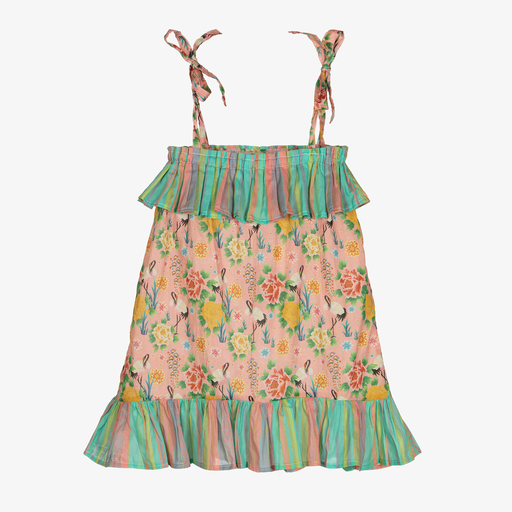 Olga Valentine-Robe de plage rose à fleurs | Childrensalon Outlet