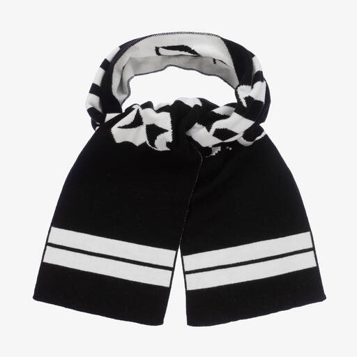 Palm Angels-Black & White Knitted Scarf | Childrensalon Outlet
