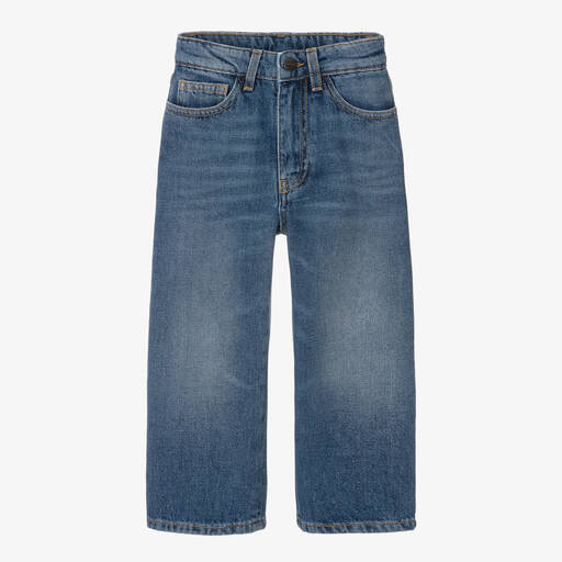 Palm Angels-Blue Straight Fit Denim Jeans | Childrensalon Outlet