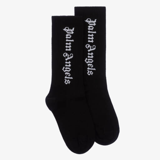Palm Angels-Boys Black Cotton Socks | Childrensalon Outlet