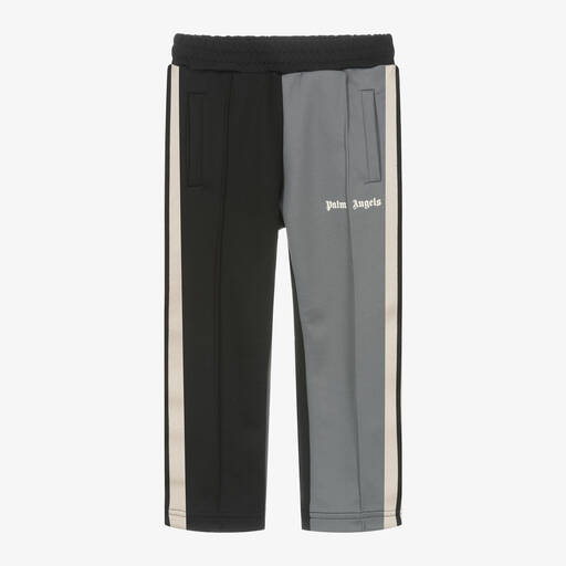 Palm Angels-Boys Black & Grey Two-Tone Joggers | Childrensalon Outlet