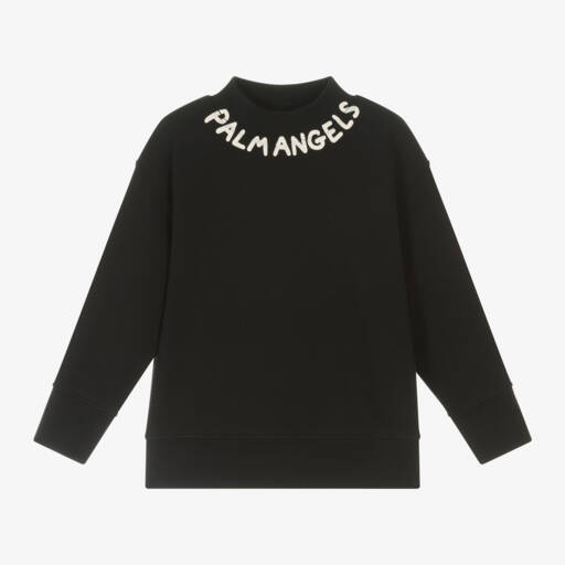 Palm Angels-سويتشيرت قطن لون أسود للأولاد | Childrensalon Outlet
