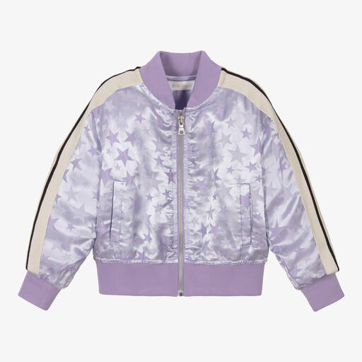 Palm Angels-Girls Lilac Star Jacquard Track Top | Childrensalon Outlet