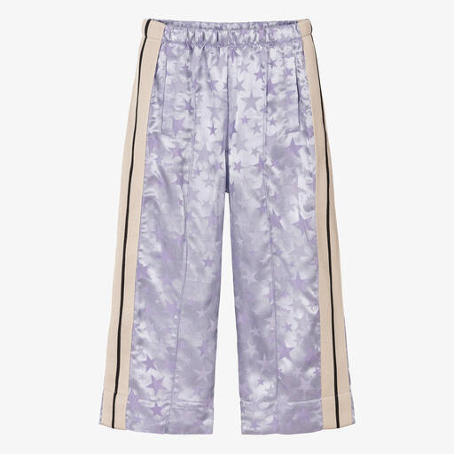Palm Angels-Girls Lilac Star Jacquard Track Trousers | Childrensalon Outlet