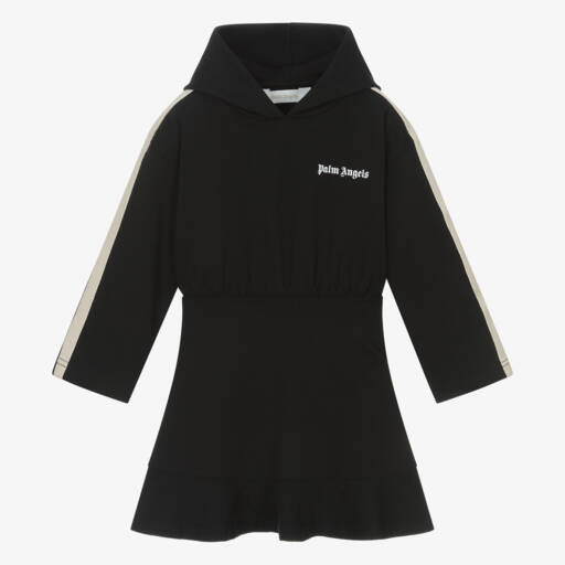 Palm Angels-Черное платье с капюшоном из миланского джерси | Childrensalon Outlet