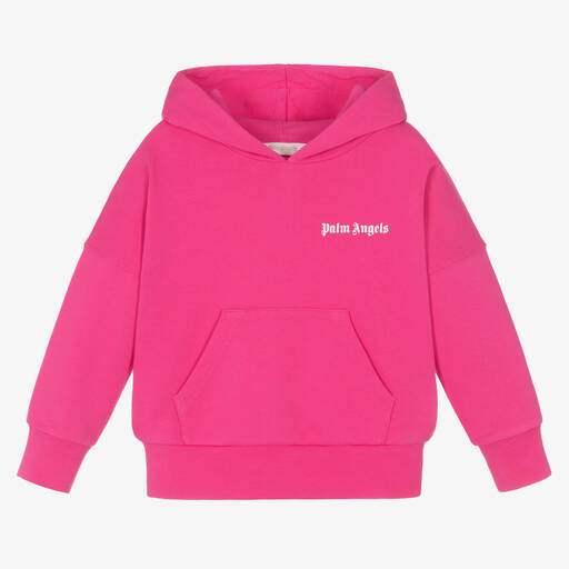 Palm Angels-Girls Pink Cotton Hoodie | Childrensalon Outlet