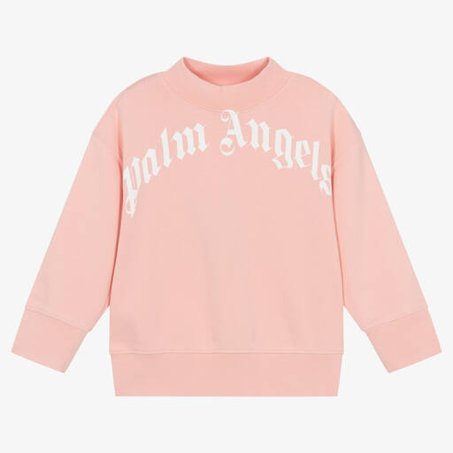 Palm Angels-Girls Pink Cotton Jersey Sweatshirt | Childrensalon Outlet