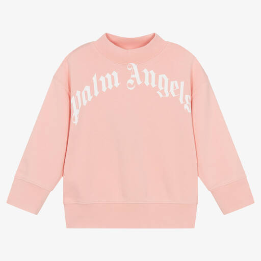 Palm Angels-Girls Pink Cotton Jersey Sweatshirt | Childrensalon Outlet