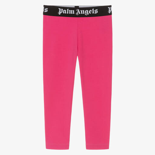 Palm Angels-Girls Pink Cotton Leggings | Childrensalon Outlet